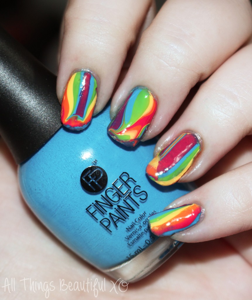 Finger Paints Tie Dye Revolution Rainbow Water Marble Nail Art - All Things  Beautiful XO